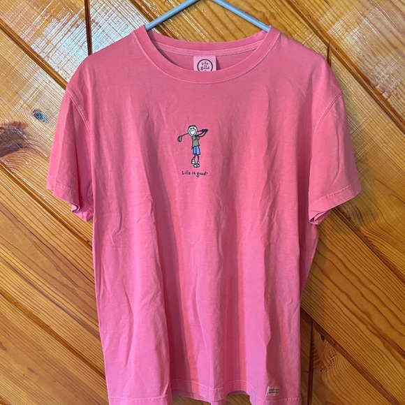 Life Is Good Pink T-Shirt with Graphic - Picture 1 of 4